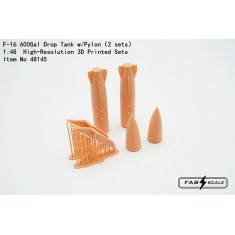 1/48 F-16 Fighting Falcon 600gal Drop Tanks w/ Pylons (2pcs)