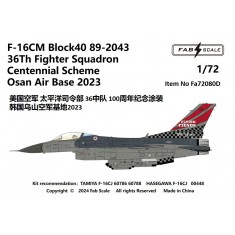 1/72 USAF 36th FS F-16C Fighting Falcon Centennial Scheme Osan Air Base 2023 Decal
