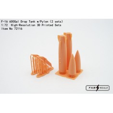 1/72 F-16 Fighting Falcon 600gal Drop Tank w/ Pylon (2pcs)