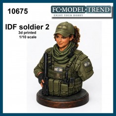 1/10 IDF Female Soldier Bust with Tactical Vest & Rifle (7cm)