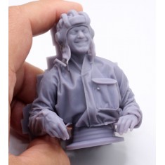 Cold War Soviet Tank Crew Bust (70mm, 3D Printed)