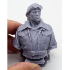British WWII Tank Crew in Pixie Suit Bust (70mm, 3D Printed)