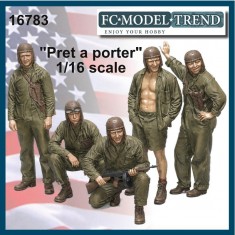 1/16 WWII US Tank Crew in HBT Uniforms "Pret a Porter" (5pcs)