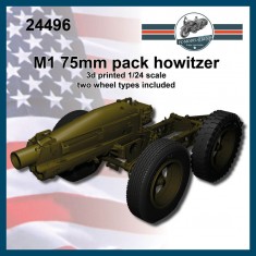 1/24 M1A1 75mm Pack Howitzer (2 wheel types included)