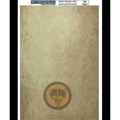 British 10th Armoured Division Self-adhesive Base (190 x 130mm)