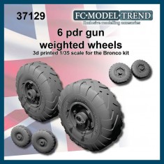 1/35 6 pdr Gun Weighted Wheels for Bronco kits