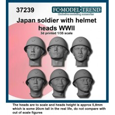 1/35 WWII Japanese Soldier Heads with Helmet