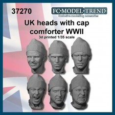 1/35 WWII British Heads with Cap Comforter