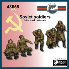 1/48 WWII Soviet Soldiers #1 (5 figures)