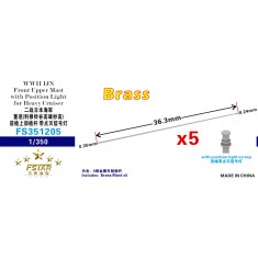 1/350 WWII IJN Front Upper Mast with Position Light for Heavy Cruiser (5pcs)