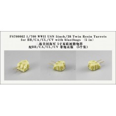 1/700 WWII USN 5inch / 38 Twin Resin Turrets for Destroyer