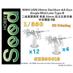 1/350 WWII USN 20mm Oerlikon AA Gun Single Mid/Late Type B (16set)