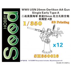 1/350 WWII USN 20mm Oerlikon AA Gun Single Early Type A (12set)