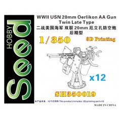 1/350 WWII USN 20mm Oerlikon AA Gun Twin Late Type (12set)