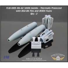 1/18 Mk-82 500lb Bomb with BSU-86 fin, M904 fuze TP (2 Bombs)