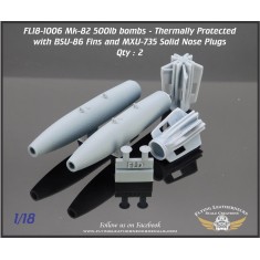 1/18 MK-82 500lb Bomb with BSU-86 fin, MXU-735 Nose Plug TP (2 Bombs)