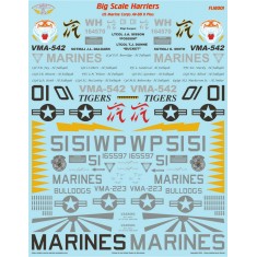 1/18 Big Scale Harriers Markings Decal - VMA-223, VMA-542 for Hobbyboss