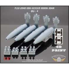 1/32 GBU-32(V)1/B 1000lb JDAM Bombs with Painting Masks (4pcs)