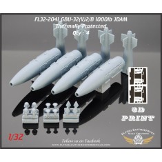 1/32 GBU-32(V)2/B Thermally Protected JDAM Bombs with Masks (4pcs)