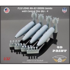 1/32 Mk-83 1000lb Bombs with Conical Fins (4pcs)