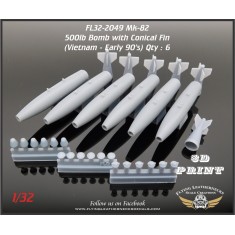1/32 Mk-82 500lb Bomb with Conical Fins (Vietnam to Desert Storm) (6pcs)
