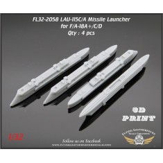 1/32 LAU-115C/A Launcher (F/A-18 AIM-7, Dual AIM-9/120)