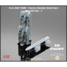 1/32 A/A 37B-3C Practice Multiple Bomb Racks (2pcs, Unloaded)