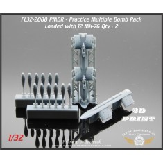 1/32 A/A 37B-3C Practice Bomb Racks with Mk-76 Bombs (2pcs)