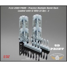 1/32 A/A 37B-3C Practice Bomb Racks with BDU-33 Bombs (2pcs)