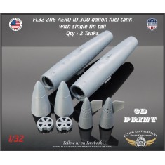 1/32 AERO-1D 300gal Tanks with Single Fin Tail