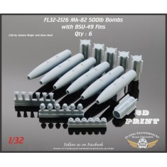 1/32 Mk-82 500lb Bombs with BSU-49 Ballute Fin (6pcs)