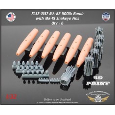 1/32 Mk-82 500lb Bomb with Mk-15 Snakeye Fin (6pcs)