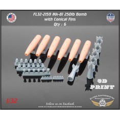 1/32 Mk-81 250lb Bomb with Conical Fins (6pcs)