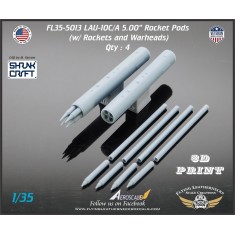 1/35 LAU-10 5.00" Rocket Launcher (With rockets and warheads) 2 pods