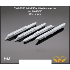 1/48 LAU-115D/A Launcher for F/A-18E/F dual LAU-127B/A carriage (4pcs)