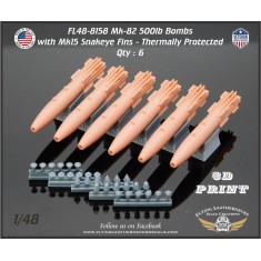 1/48 Mk-82 500lb Bomb with Mk-15 Snakeye Fin - Thermally Protected