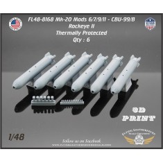 1/48 Mk-20 Mods 6/7/9/11, CBU-99/B Rockeye II Cluster Bombs