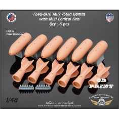 1/48 M117 750lb Bombs with M131 Conical Fins