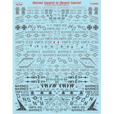1/48 F/A-18A/C/D Hornets in Desert Storm Waterslide Decals