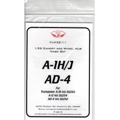 1/32 A-1H/J Canopy Wheel Mask for Trumpeter kits