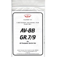 1/32 AV-8B Canopy/Wheel Mask for Trumpeter kits