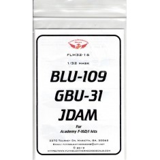1/32 BLU-109 GBU-31 JDAM Mask for Academy F-16D/I kits