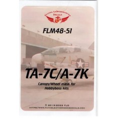 1/48 A-7K/TA-7C Canopy/Wheel Mask for Hobby Boss kits