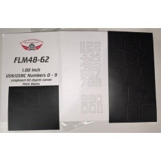 1/48 1 inch USN/USMC Numbers 0 to 9 (2 ea) - Longbeach 60 degree