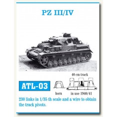 Metal Tracks for 1/35 German Panzer III/IV 1940-1941 (230 links)