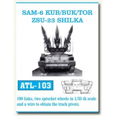 Metal Tracks for 1/35 Russian SAM-6 KUB/BUK/TOR ZSU 23 Shilka (190 links)