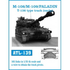 1/35 M108 / M109 / Paladin T-136 Type Metal Tracks (early type) 165 links