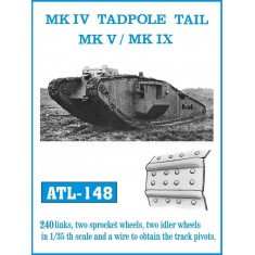 1/35 British MK.IV Tadpole Tail Mk.V / Mk.IX Tank Metal Tracks (240 links)