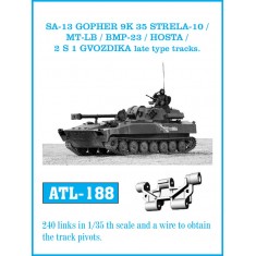 1/35 SA-13 Gopher 9K 35 Strela 10 / MT-LB / BMP23 / Hosta / 2 S 1 Gvodzika Late Type Metal Tracks
