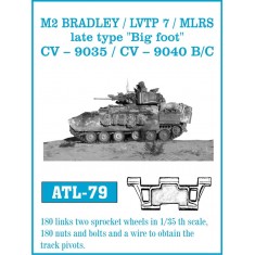 Metal Tracks for 1/35 M2 BRADLEY/ LVTP 7/ MLRS late type "Big foot" /CV-9035/CV-9040 B/C (180 links)